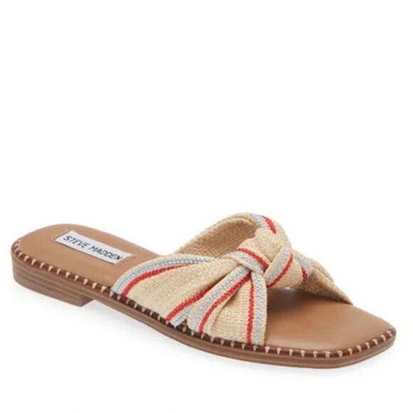 Steve Madden Skippie Slide Sandal In Beige Multi Size 7.5 - Picture 1 of 13
